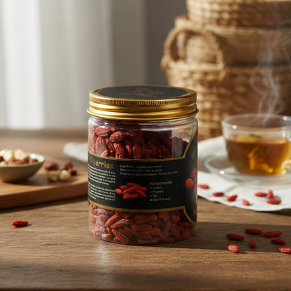 Premium Kashmir Organic Goji Berries | Sun-Dried Himalayan Superfood | 200gm