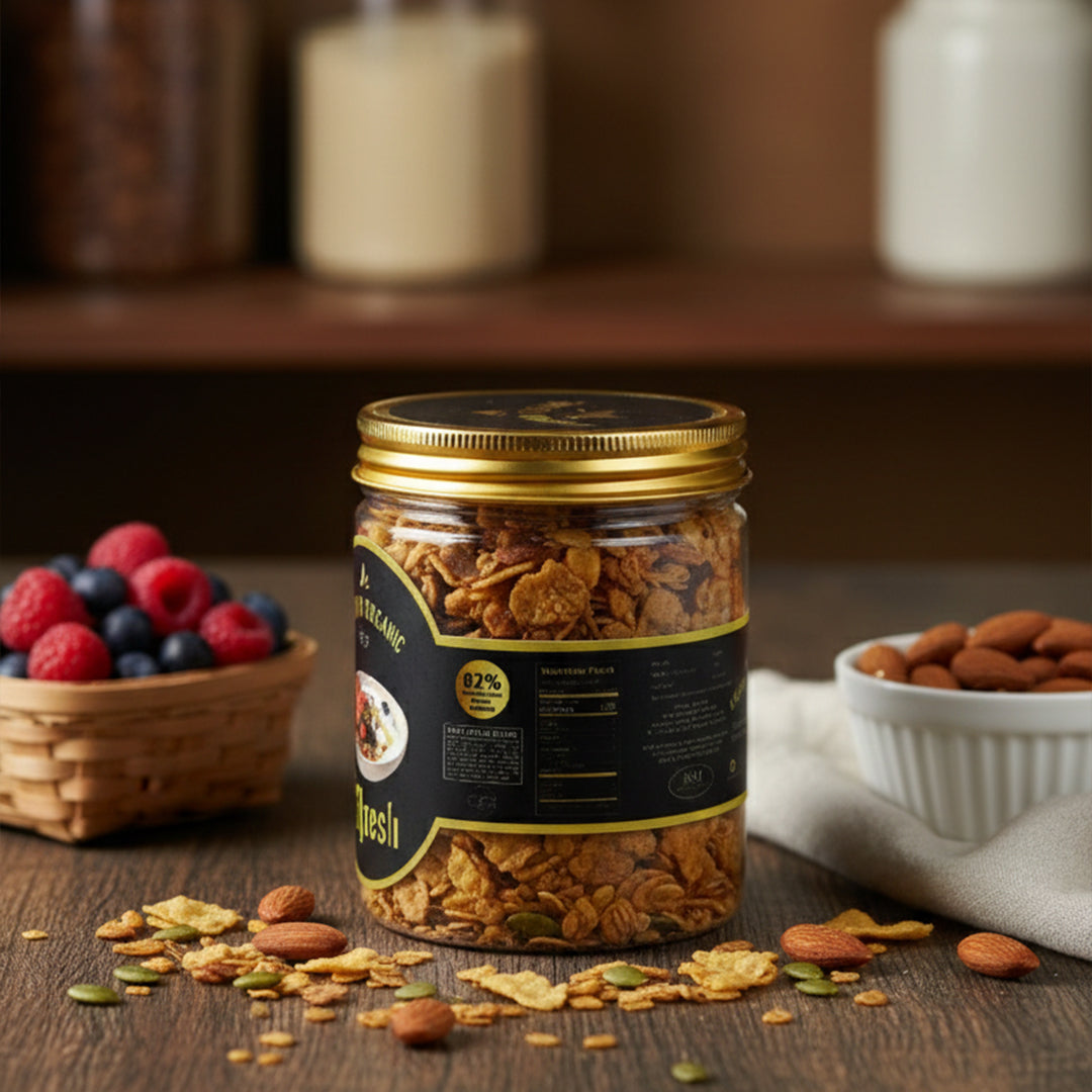 Kashmir Organic Dry Fruit Muesli | High Protein & Fiber Breakfast | 500g
