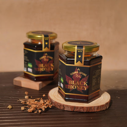 Pure Kashmir Organic Black Honey - 100% Raw & Unprocessed | 350g