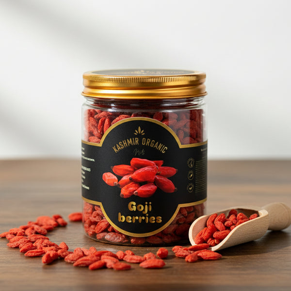 Premium Kashmir Organic Goji Berries | Sun-Dried Himalayan Superfood | 200gm