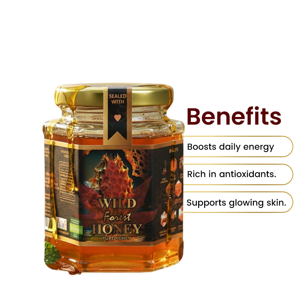 Kashmir Organic Wild Forest Honey - 100% Raw & Unprocessed | 350g