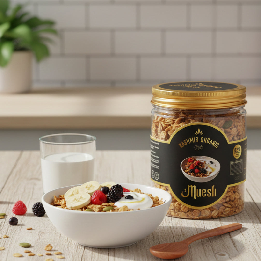 Kashmir Organic Dry Fruit Muesli | High Protein & Fiber Breakfast | 500g