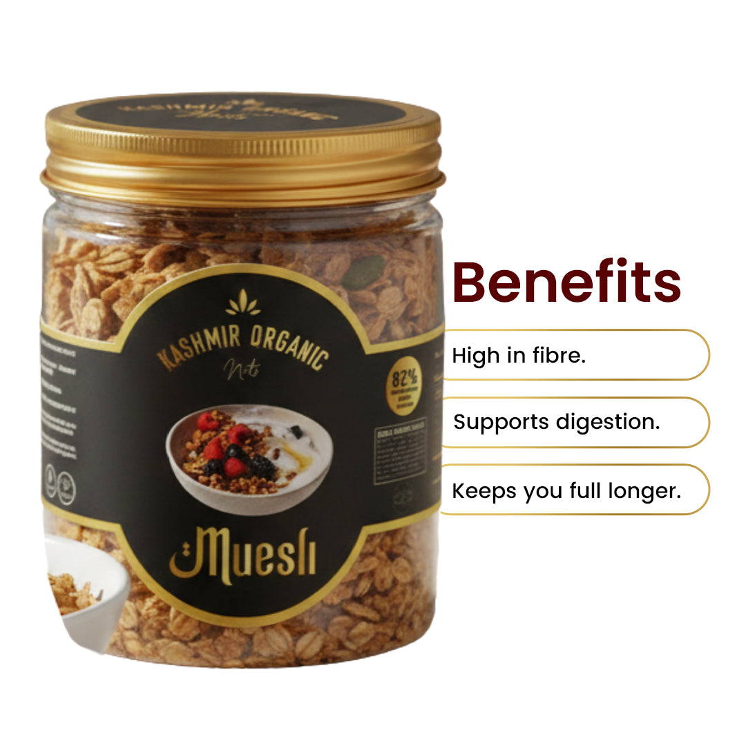 Kashmir Organic Dry Fruit Muesli | High Protein & Fiber Breakfast | 500g